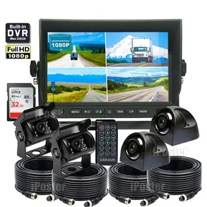 7" Quad Split Monitor DVR AHD 1080P Rear View Backup Camera System FOR Truck RV - Picture 1 of 14
