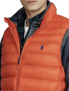 Polo Ralph Lauren Men’s Big & Tall Packable Puffer Vest Orange Size XLT - Picture 1 of 16