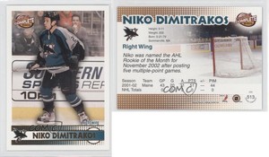 2002-03 Pacific Complete Niko Dimitrakos #513 Rookie RC
