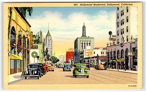HOLLYWOOD, CA Postcard-  HOLLYWOOD BOULEVARD - Picture 1 of 2