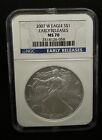 2007 W Burnished American Silver Eagle NGC Early Releases MS 70 -058