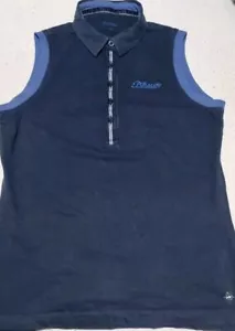 Pikeur Tatjana Blue Sleeveless Polo Shirt - Size 40 (UK 12) - Picture 1 of 9