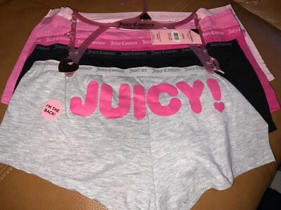 Juicy couture Intimates set of 5 shorts panties cotton blend Sz XL NWT$44 - Image 1 of 3