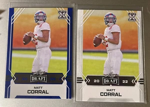 Leaf Draft 2022 Matt Corral XRC novato azul + base #10-Ole Miss/Carolina Panthers - Imagen 1 de 2
