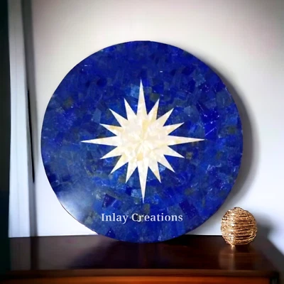 Lapis Lazuli Marble Table Top, Coffe Table Top , Unique Handmade Table Top, Gift - Image 1 of 4
