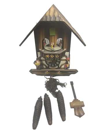 Bachmaier & Klemmer Regula Cuckoo Clock W Germany Dancing Couples 3 Weight Parts Cover