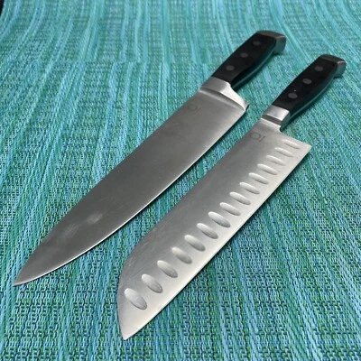 "2 CUCHILLOS Martha Stewart Santoku 7"" rebanado 8"" cuchillas de acero inoxidable Full Tang forjado" Foto 1 de 4