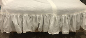 Dorothy’s Ruffled Originals Queen Bed Skirt White Ivory Linen Cotton Ruffles USA
