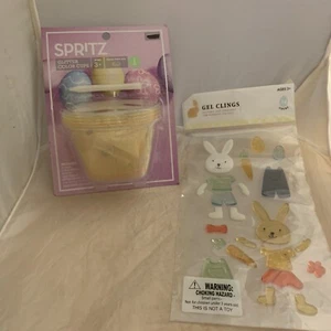 24 CT. Easter Window Gel Clings & 1 Egg Coloring Kit (NEW) - Picture 1 of 8