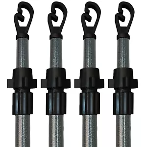 4 X Extending Clothes Prop Washing Line Pole Galvanised 2.4m Heavy Duty Support - Picture 1 of 10
