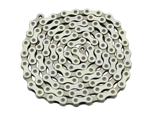 Bicycle Chain 1/2" x 1/8 x 112 Links White/Chrome BMX Cruiser Lowrider Bikes - Image 1 of 1