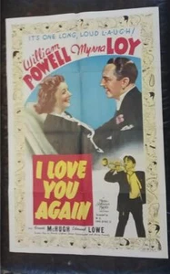 I LOVE YOU AGAIN 1940 ORIGINAL ONE SHEET POSTER WILLIAM POWELL MYRNA LOY - Picture 1 of 12