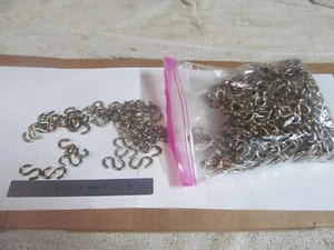 (200) HEAVY-DUTY "S" HOOKS, 1 INCH LONG, 1/8 INCH PLATED DIAMETER STEEL. - Picture 1 of 4
