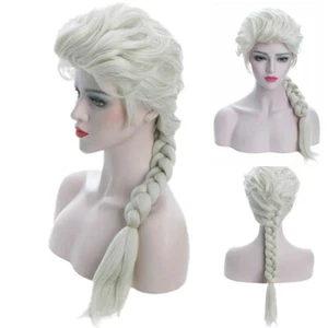 Braided Wigs Cosplay Frozen Elsa Snow Wig Women Halloween Party Accessories New - Picture 1 of 11