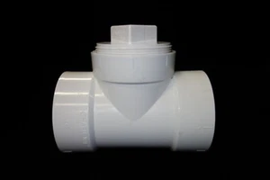 Charlotte Rohr 4 Zoll x 4 Zoll x 4 Zoll Nabe zu Nabe zu FPT PVC Reinigung T-Stück mit Stecker - Bild 1 von 4