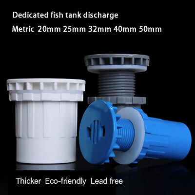 PVC Aquarium Fish Tank Pond Water Pipe Fitting Connector Bulkhead 20/25/32 /40mm • 11.75€