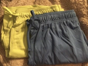 Athletic Works Men’s 9” Active Core Dazzle Dri-Power Shorts 2pairs Lime/Blue S - Picture 1 of 6
