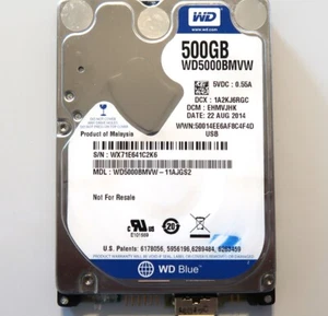 Western Digital WD5000BMVW-11AJGS2 (WX71) EHMVJHK Malaysia 500gb USB AUG/2014 - Afbeelding 1 van 1