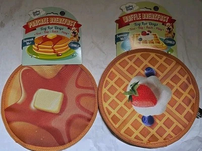 Nuevo arco de comida chatarra Wow Pet gofre y panqueque perro juguete chirrido y sonido arrugado Foto 1 de 4
