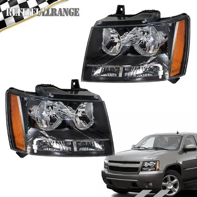 Pair For 2007-2009 2011 2012 2013 2014 Chevy Avalanche/Suburban/Tahoe Headlights - Image 1 of 4