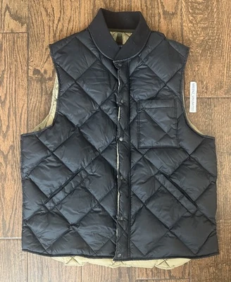 Chaleco a Presión 100% Auténtico Todd Snyder Acolchado Abajo Bombardero en Negro - Talla Mediana Foto 1 de 4