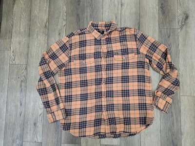 Camisa Obey Franela Manga Larga Naranja Abotonada Hombres Bolsillos XL Foto 1 de 3