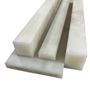 Barra de plástico de nailon 6/6 de 1/2" x 1-1/4" x 11", hoja, placa, natural - Imagen 1 de 1