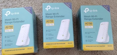 TP-Link RE220 AC750 Mesh Wi-Fi Extender Internet Booster (paquete de 3) Foto 1 de 3