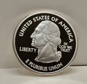 1999-2008 Giant .999 Fine Silver CLAD Commemorative US States Quarter 2 1/2"  - Picture 1 of 10