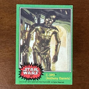 1977 Star Wars Topps Green 207 - C-3PO Non Error Card - Picture 1 of 5