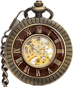 Orologio da tasca uomo con catena | Orologio da tasca vintage a carica manuale | Mech classico - Foto 1 di 12