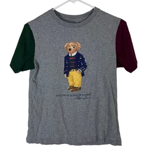 POLO RALPH LAUREN Kids' Polo Bear Cotton Jersey Tee Grey Heather Medium(8-10) - Picture 1 of 8