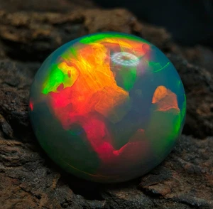 Genuine Natural White Opal Cabochon 11.55CT Round Cut Smooth Opal Loose Gemstone - Picture 1 of 10