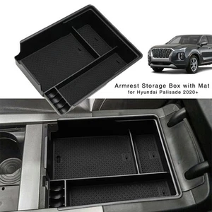 Light-Weight Armrest Box Matte Black Non-Slip Mat Organizer Tray Wallet - Picture 1 of 11