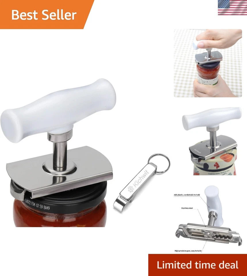 Kichwit Arthritis Jar Opener Stainless Steel Lids off Bottle Keychain Can