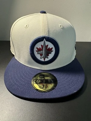 Gorra de hockey Winnipeg Jets New Era 59Fifty cromada dos tonos NHL ajustada talla 7 1/8 Foto 1 de 4