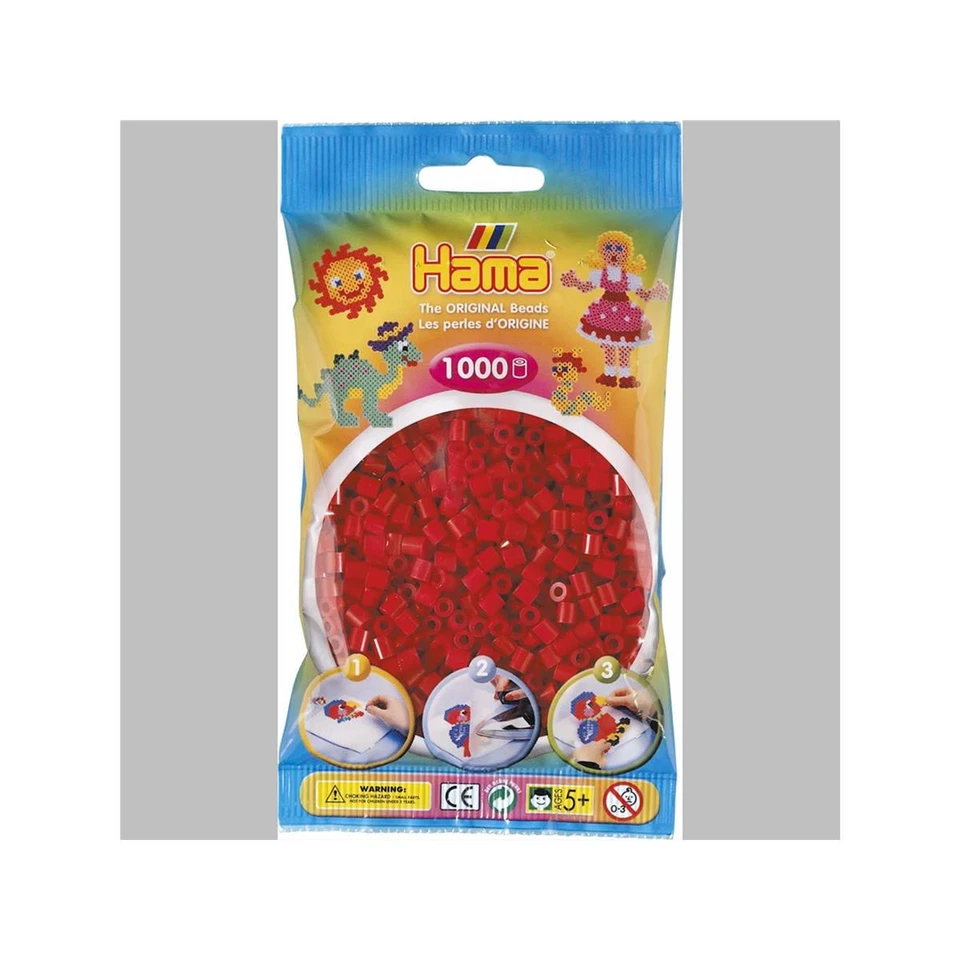 Hama 1000 Midi Bügelperlen 207-22 Mittelrot Ø 5 mm Perlen Steckperlen Beads - Bild 1 von 1