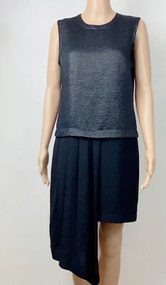 Vestido draper feminino Bcbg Max Azria Juliane preto assimétrico tamanho pequeno - Imagem 1 de 4