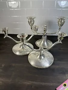 Beautiful Silver Plated Set of 3 Candelabra Oneida - International Silver co - Picture 1 of 5