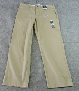 George Mens 36x30 Premium Khaki Beige Comfort Waist Wrinkle Resistant Pants NEW - Picture 1 of 16