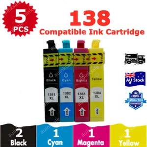 5x Compatible Ink Cartridge 138 T138 For Epson WF 545 435 7510 633 3530 645 630 - Picture 1 of 6