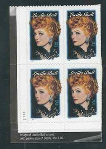 Scott # 3523...34 Cent...Lucille Ball...Plate Block - Picture 1 of 1
