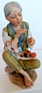 Vintage Porzellan Figur Homco Frau Oma Nähen 6" groß - Bild 1 von 1