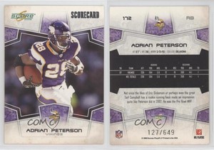 2008 Score Scorecard /649 Adrian Peterson #172
