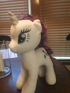 My Little Pony 16” Rarity White Purple Diamonds Plush - Picture 1 of 4
