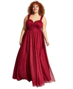 City Studios Women's Trendy Plus Mesh Sleeveless Gown - Picture 1 of 11