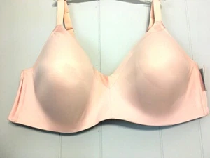 NWT AUDEN Womens Plus Size Wirefree Bra Casual Pink 48D  #552460 - Picture 1 of 2