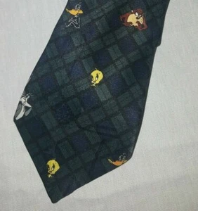 Looney Tunes Polyester Necktie Bugs Bunny Taz Tweety Daffy Sylvester 60" Long - Picture 1 of 2