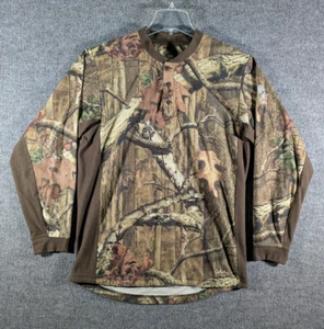 Cabelas Legacy Fleece Camo Shirt Jacket Mens Size Medium Henley Hunting Outdoors - Picture 1 of 16