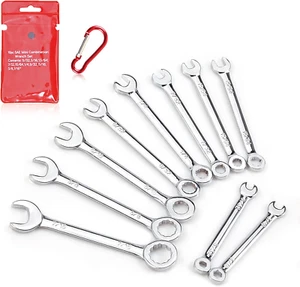 Small Wrench Set Standard SAE 10 Pcs 5/32" to 7/16" Open End and Box End Ignitio - Picture 1 of 12
